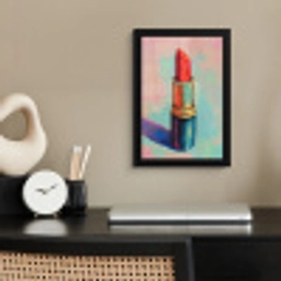 Lippenstift - Rood - Penseelstreken fotolijst zwart zonder passe partout klein -sfeer1