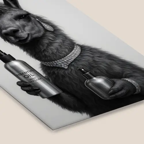 Lama - Flessen - Zwart - Wit fotolijst zwart zonder passe partout klein -zsfeer6