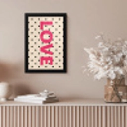 Love - Stippen - Roze fotolijst zwart zonder passe partout klein -sfeer5