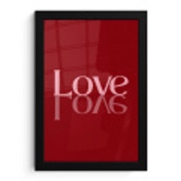 Love - Spiegeling - Rood fotolijst zwart zonder passe partout klein -3d