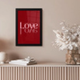 Love - Spiegeling - Rood fotolijst zwart zonder passe partout klein -sfeer5