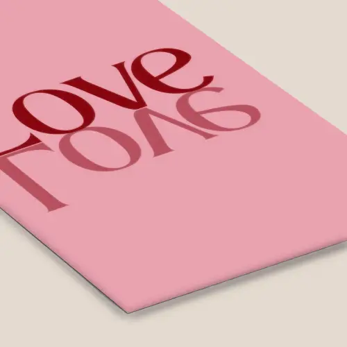 Love - Roze - Spiegeling fotolijst zwart zonder passe partout klein -zsfeer6