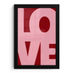 Love - Rood - Blokletters fotolijst zwart zonder passe partout klein -3d