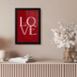 Love - Rood - Hatjes fotolijst zwart zonder passe partout klein -sfeer5