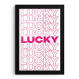 Lucky - Roze - Patroon fotolijst zwart zonder passe partout klein -3d