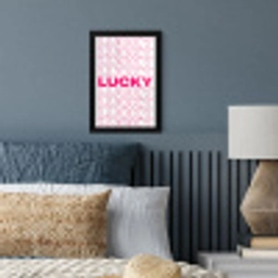 Lucky - Roze - Patroon fotolijst zwart zonder passe partout klein -sfeer3