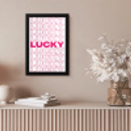 Lucky - Roze - Patroon fotolijst zwart zonder passe partout klein -sfeer5
