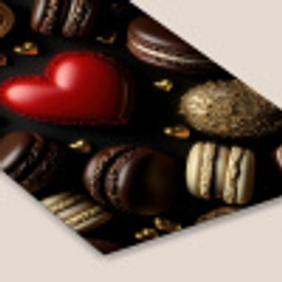 Macarons - Rood - Hart fotolijst zwart zonder passe partout klein -zsfeer6