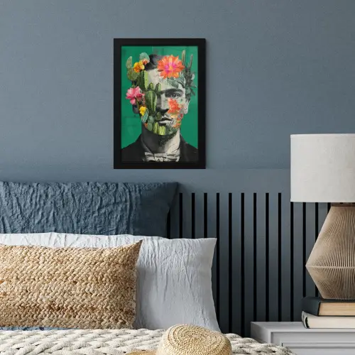 Man - Planten - Groen fotolijst zwart zonder passe partout klein -sfeer3