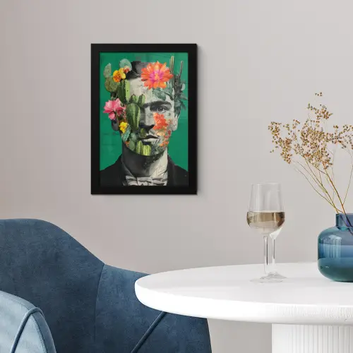 Man - Planten - Groen fotolijst zwart zonder passe partout klein -sfeer4