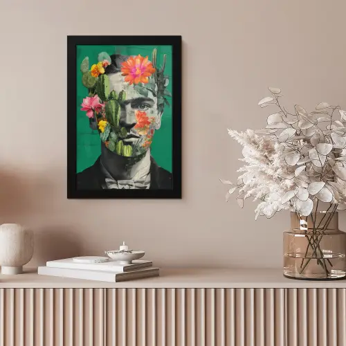 Man - Planten - Groen fotolijst zwart zonder passe partout klein -sfeer5