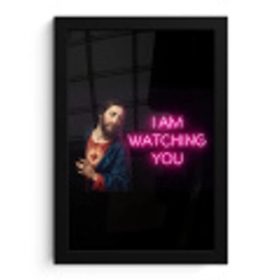 Man - Tekst - Neon fotolijst zwart zonder passe partout klein -3d