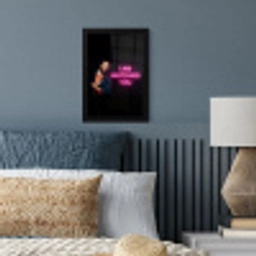 Man - Tekst - Neon fotolijst zwart zonder passe partout klein -sfeer3