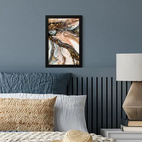 Marmerlook - Goud - Zwart - Glitter - Chic fotolijst zwart zonder passe partout klein -sfeer3