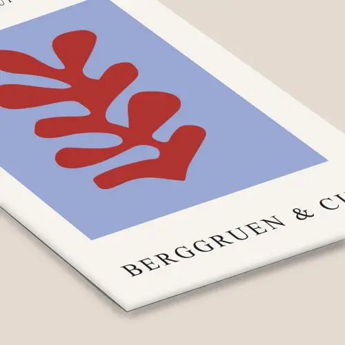 Matisse - Blad - Rood - Blauw - Abstract fotolijst zwart zonder passe partout klein -zsfeer6
