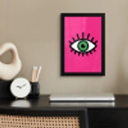 Minimalistisch - Oog - Roze fotolijst zwart zonder passe partout klein -sfeer1