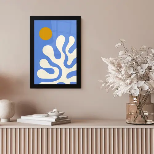 Minimalistisch - Organisch patroon - Blauw fotolijst zwart zonder passe partout klein -sfeer5