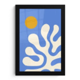 Minimalistisch - Organisch patroon - Blauw fotolijst zwart zonder passe partout klein -3d