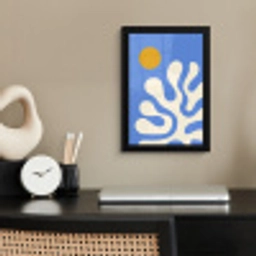 Minimalistisch - Organisch patroon - Blauw fotolijst zwart zonder passe partout klein -sfeer1