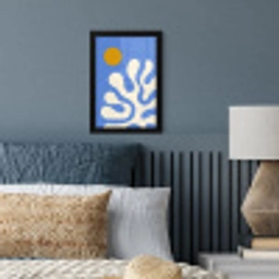 Minimalistisch - Organisch patroon - Blauw fotolijst zwart zonder passe partout klein -sfeer3