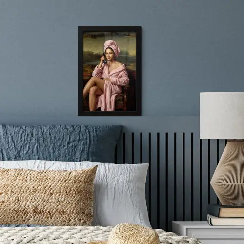 Mona - Klassiek - Roze fotolijst zwart zonder passe partout klein -sfeer3