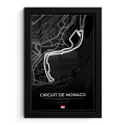 Monaco - Formule 1 - Circuit de Monaco - Racebaan - Circuit - Zwart fotolijst zwart zonder passe partout klein -3d