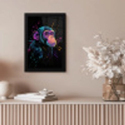 Aap - Verf - Neon - Kleur fotolijst zwart zonder passe partout klein -sfeer5