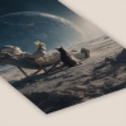 Maan - Kat - Astronaut - Ruimte fotolijst zwart zonder passe partout klein -zsfeer6