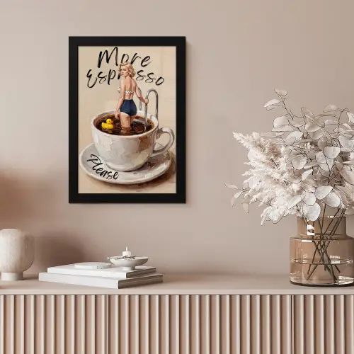 More espresso - Koffie - Eend fotolijst zwart zonder passe partout klein -sfeer5