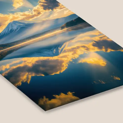 Berg - Rivier - Zonsondergang fotolijst zwart zonder passe partout klein -zsfeer6