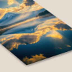 Berg - Rivier - Zonsondergang fotolijst zwart zonder passe partout klein -zsfeer6