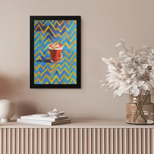 Mok - Koffie - Zigzag - Slagroom fotolijst zwart zonder passe partout klein -sfeer5
