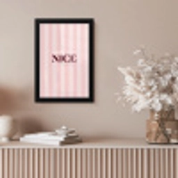 Nice - Strepen - Roze fotolijst zwart zonder passe partout klein -sfeer5