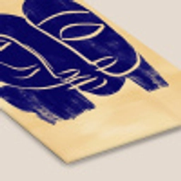 Okergeel - Blauw - Eenvoudige lijnen fotolijst zwart zonder passe partout klein -zsfeer6