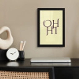 Oh hi - Geel - Monogram fotolijst zwart zonder passe partout klein -sfeer1