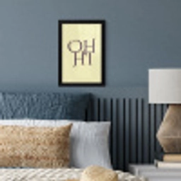 Oh hi - Geel - Monogram fotolijst zwart zonder passe partout klein -sfeer3