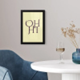 Oh hi - Geel - Monogram fotolijst zwart zonder passe partout klein -sfeer4
