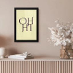 Oh hi - Geel - Monogram fotolijst zwart zonder passe partout klein -sfeer5