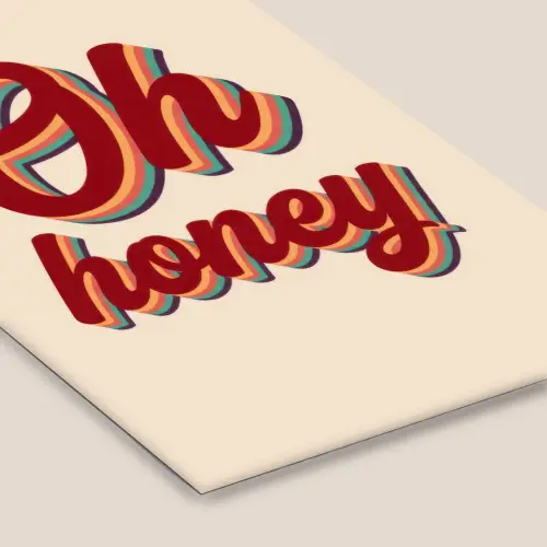 Oh honey - Rood - Schaduw fotolijst zwart zonder passe partout klein -zsfeer6