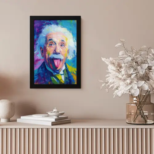 Oude man - Expressief - Kleurrijk fotolijst zwart zonder passe partout klein -sfeer5