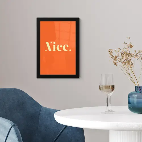 Oranje - Gebroken wit - Nice fotolijst zwart zonder passe partout klein -sfeer4