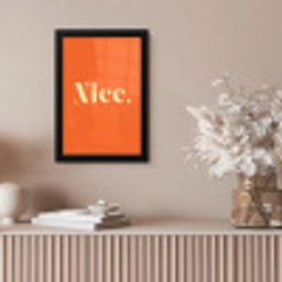 Oranje - Gebroken wit - Nice fotolijst zwart zonder passe partout klein -sfeer5