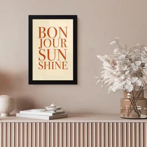 Oranje - Quote - Sun fotolijst zwart zonder passe partout klein -sfeer5