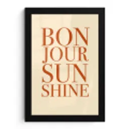 Oranje - Quote - Sun fotolijst zwart zonder passe partout klein -3d