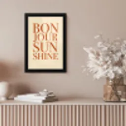Oranje - Quote - Sun fotolijst zwart zonder passe partout klein -sfeer5
