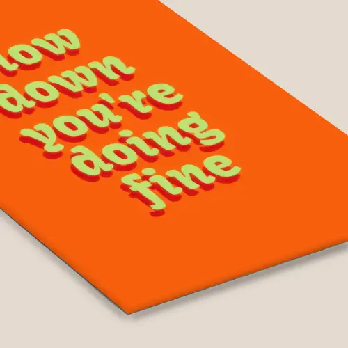 Oranje - Slow down you're doing fine - Retro fotolijst zwart zonder passe partout klein -zsfeer6