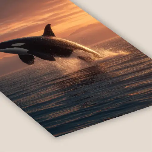 Orka - Zee - Zonsondergang fotolijst zwart zonder passe partout klein -zsfeer6