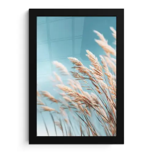 Siergras - Wind - Lichtbruin fotolijst zwart zonder passe partout klein -3d