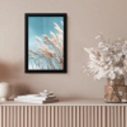 Siergras - Wind - Lichtbruin fotolijst zwart zonder passe partout klein -sfeer5