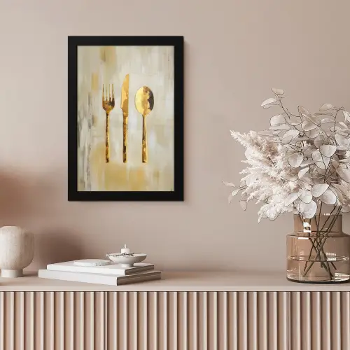 Verf - Goud - Bestek fotolijst zwart zonder passe partout klein -sfeer5